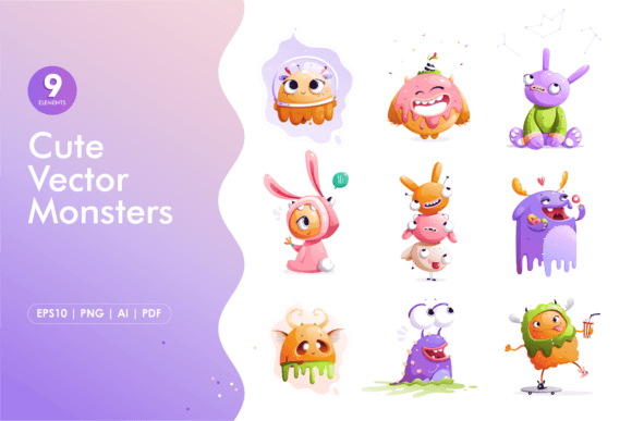 9 Playful Vector Characters for Creative Projects