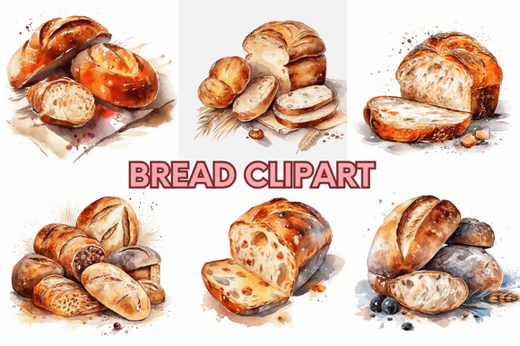 Bread Bagel Bakery Watarcolor Clipart: Your Next Favorite Design Asset