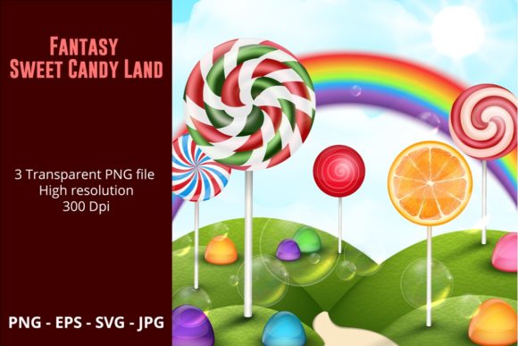 Bring Whimsy to Your Designs with Fantasy Sweet Candy Land Vector
