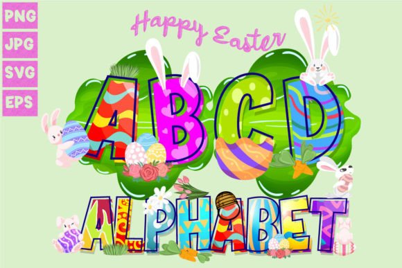 Easter Alphabet Letters Sublimation for Creative Projects
