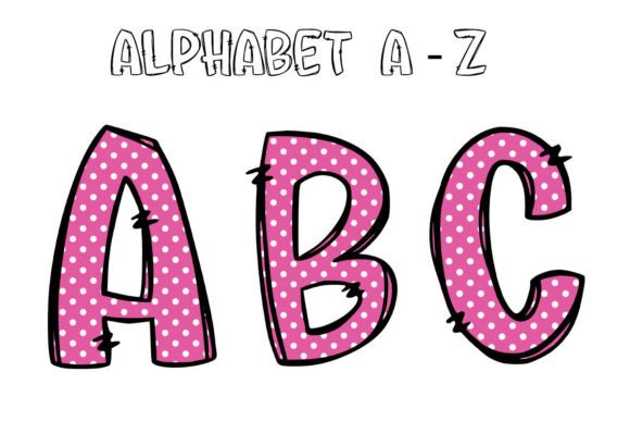 Easter Pink Doodle Alphabet Sublimation: A Playful Design Asset