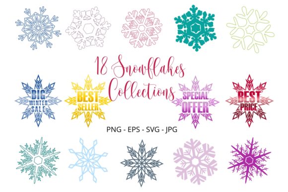 Elevate Your Winter Projects with This Snowflakes Clipart Set