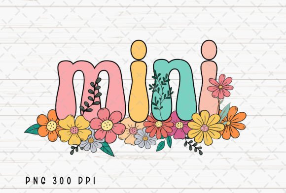 Mini Floral Girl Retro Flowers Mom PNG: Vintage Charm for Modern Makers