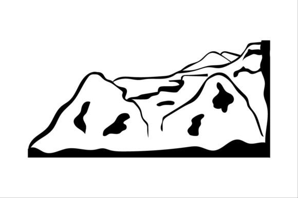 Mountain Vector 8: A Bold Black-and-White Design Asset