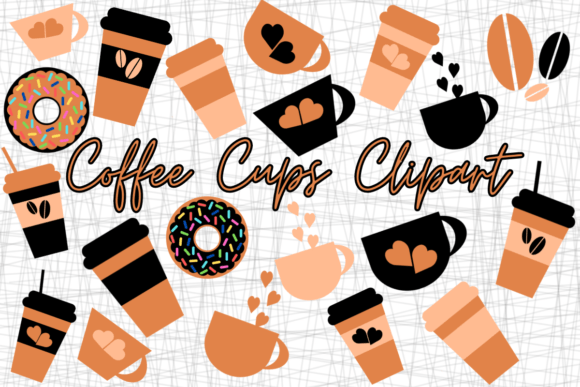 Orange and Black Coffee Clipart: A Bold Visual Brew