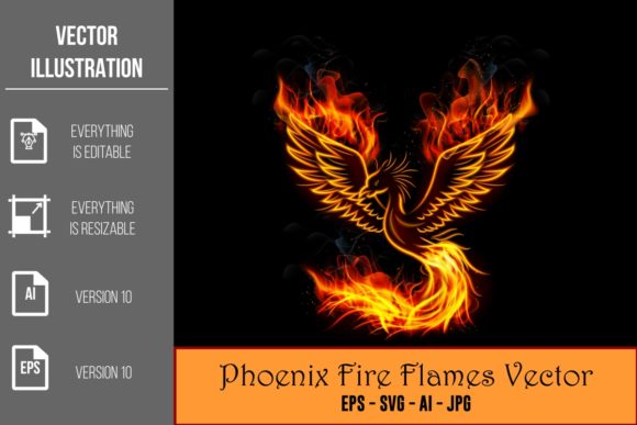 Phoenix Bird Fire Flames Vector: Ignite Your Design Projects