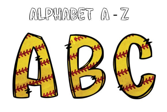 Softball Alphabet Doodle: A Playful Typeface for Active Brands