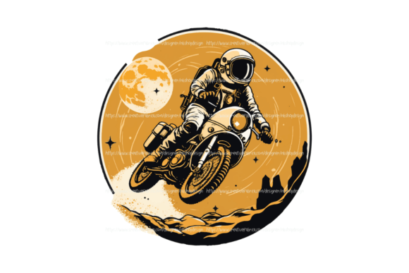 Vintage Astronaut on a Motocross: Retro-Futurism in Motion