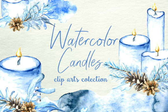 Watercolor Candles Clip Art: Elevate Your Christmas Designs